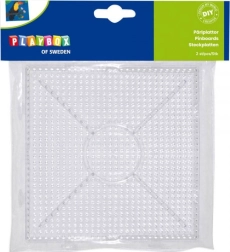 PLAYBOX interlocking pegboards for iron-on beads – square, 2 pcs