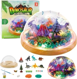 Loominguline dinosauruseteemaline terraariumikomplekt – öölamp meloodiaga (DIY)