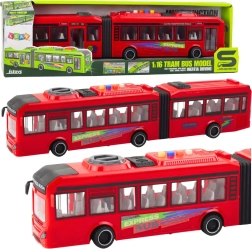 Liigendbuss 1:16 tulede, helide ja avatavate ustega – punane