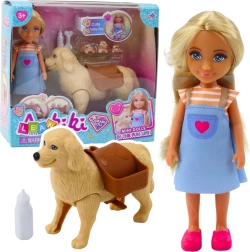 Set Mini Doll Ankiki Dog with Puppies Bone