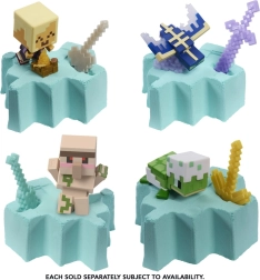 Minecrafti miniatuurne figuur kaevandamistarvikute ja vormitava liivaga