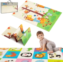 Humbi kahepoolselt kokkupandav XPE vahumatt 120 × 180 loomade ja kaelkirjakutega