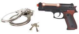 Police Pistol with Handcuffs