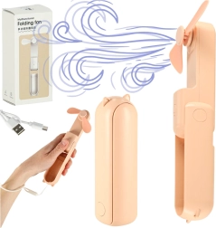 Roosa mini kokkupandav lauaventilaator USB-ga