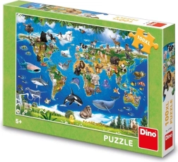 Dino pusle loomade maailmakaart – 100 XL tükki