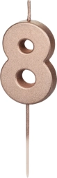 Candle for cake rose gold number eight