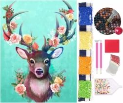 5D teemanttikand – hirv 30 × 40 cm