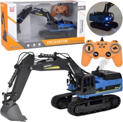 RC roomikekskavaator suitsuefekti, helide ja LED-tuledega, 2,4 GHz