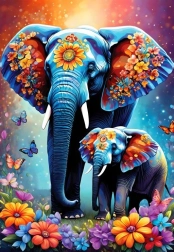 Puzzle Maternal Love: Elephants 1000 pieces