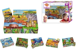 Puidust pildikuubikud EICHHORN, 12 kuubikut, 6 motiivi