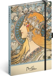 Märkmik Alfons Mucha – Zodiak, punktiruutudega 13 × 21 cm