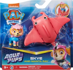 Paw Patrol Aqua Pups figuur Skye ja roosa merihobuke liikuvate uimedega