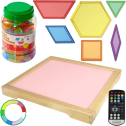 Illuminated LED Panel Masterkidz with Remote Control and Montessori Blocks 140 pcs.