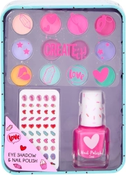 Children's set of eyeshadows and nail polishes in a tin box