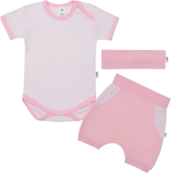 Suvine puuvillane 3-osaline komplekt NEW BABY Perfect Summer, heleroosa, suurus 92