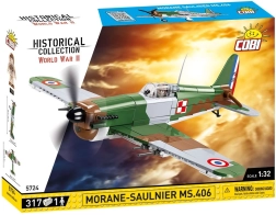 COBI morane-saulnier ms.406 – ajaloolise lennuki ehituskomplekt 1:32 (317 detaili)