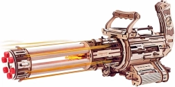 Rokr pöörlev kuulipilduja – 3D puidust mehaaniline pusle