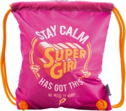 Roosa sportkott Super Girl pingutusnööridega