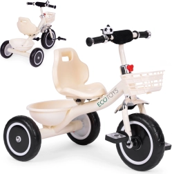 Laste kolmerattaline korviku ja kellaga, beež, ECOTOYS