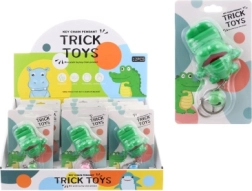 Plastic crocodile keychain with jingle bell