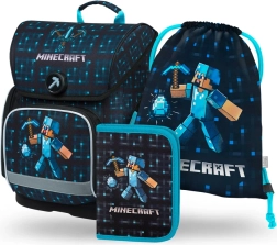 Koolikomplekt BAAGL ERGO MINECRAFT Blue Axe – ranits, pinal ja kott