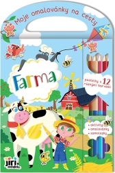 Travel Coloring Book – Farm, 96 pages, stickers and 6 colored pencils