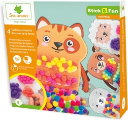 Stick & fun decorating with pompoms – farm animals