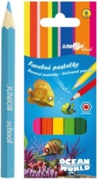 Ocean World kuusnurksete värvipliiatsite komplekt, 6 tk