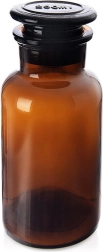 Pruun klaaspurk laia suuga ja korgiga 250 ml