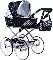 Laste retro nuku käru 2in1 NEW BABY Natálka, valge-must