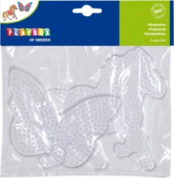 Playbox pegboards for ironing beads – butterfly and horse, 2 pcs