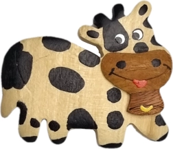Puidust magnet – suur lehm