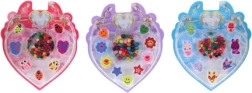Wooden Beads for Threading in Heart-Shaped Box