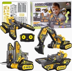4-ühes komplekt Väikesed kaugjuhitavad ehitusmasinad, 176 osa