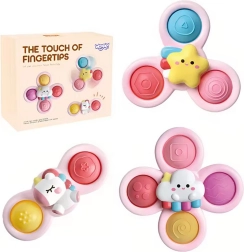 WOOPIE laste kosmiline spinner pop-it sensoorne mänguasi roosa, komplekt 3 tk