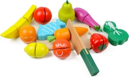 Wooden fruit and vegetable cutting set, 13 pcs, ECOTOYS