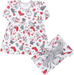 Baby cotton dress with headband NEW BABY Christmas 56 (0–3 m)