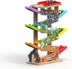 Suur puidust võidusõiduraja torn 6 rajaga lastele