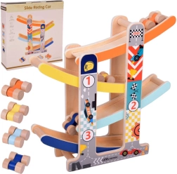 Puidust mänguautode lõbus rallirada liurenniga