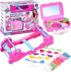 Bracelet-making factory for kids with beads and embroidery floss