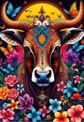 Puzzle Cow and the Secret of Flowers 1000 Pieces