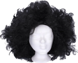 Black wig for carnival and themed parties