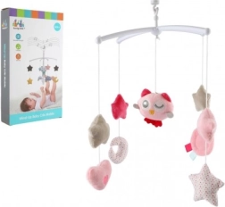 Beebivoodi karussell öökulliga – vedruga muusikamobiil, roosa