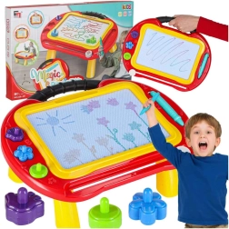 Magnetiline joonistustahvel 2‑in‑1 znikopise, laua ja templitega