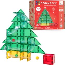 Connetix jõuluväljaanne Christmas Tree Ball Run – magnetiline ehituskomplekt, 71 osa