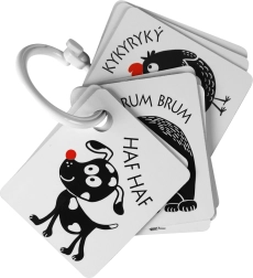 Värvielemendiga kontrastkaardid beebidele