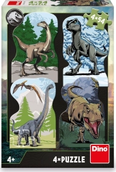 Jurassic World Puzzle with Dinosaur Themes 4x54 Pieces
