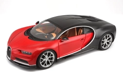 Bburago Bugatti Chiron punane‑must 1:18 – metallist automudel