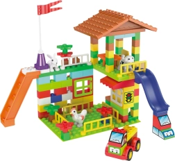L-W Toys Junior ehitusklotsid – farm, väikelastele, 120 tk