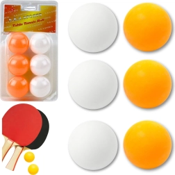 Valged ja oranžid lauatennise pallid, 6 tk